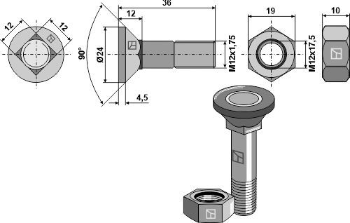 Tornillos de arado adaptables para