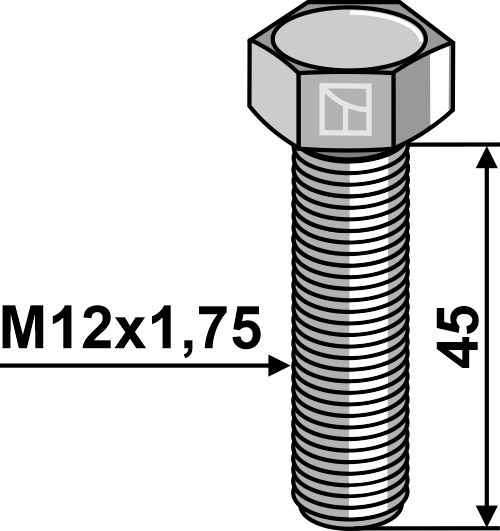 Śruby z łbem szcześciokątnym, galwanicznie ocynkowane - M12x1,75