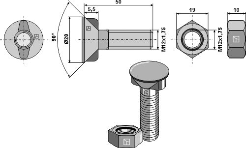 Plough bolts to fit as