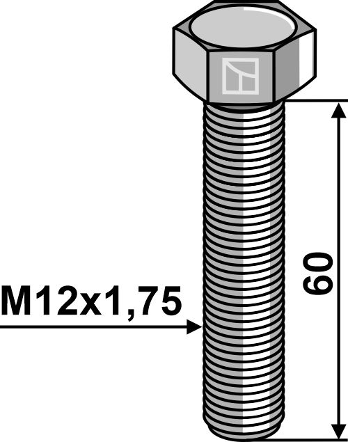 Bolt M12x1,75x60 u. møtrik