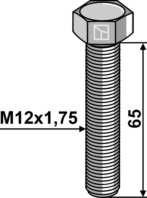 Bolt M12x1,75x65 u. møtrik