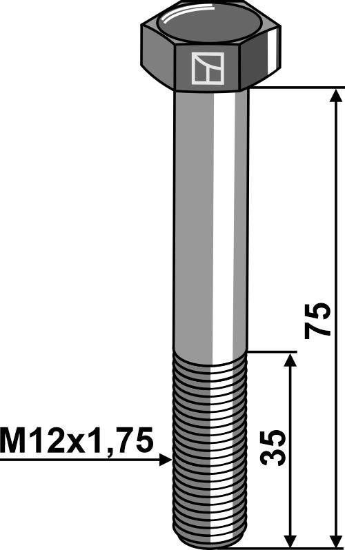 Śruby z łbem sześciokątnym DIN931 - 10.9 bez nakrętki - M12x1,75
