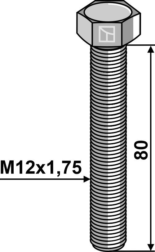 Sechskantschraube M12x1,75x80 ohne Mutter