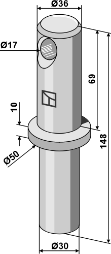 Unterlenkerbolzen zum Anschweißen - Kat. III