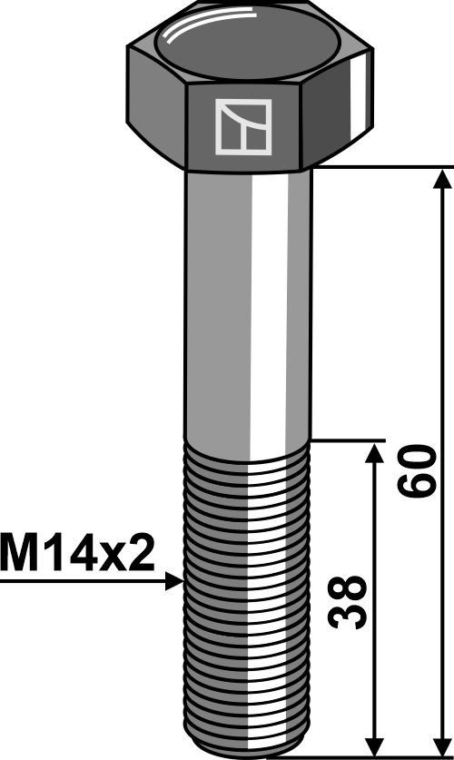 Sechskantschraube M14x2x60 ohne Mutter geeignet für: Claas Tilbehør for hø tænder