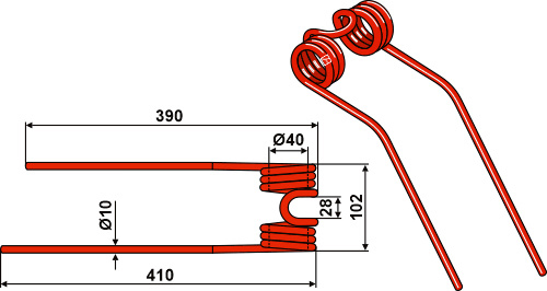Heuwenderzinken Ø10 geeignet für: Claas Heuwenderzinken