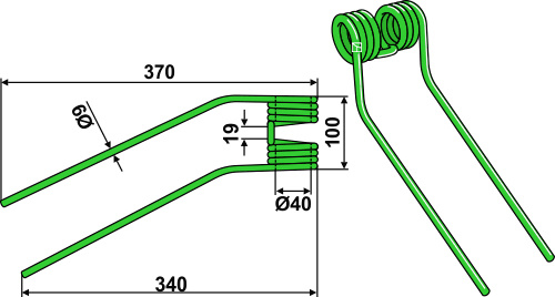 Heuwenderzinken Ø9 geeignet für: Fella Heuwenderzinken