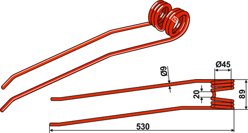 Schwaderzinken Ø9 geeignet für: Freudendahl (J.F.) Schwaderzinken