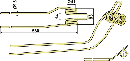 Schwaderzinken Ø9,5 - rechts geeignet für: Krone Schwaderzinken