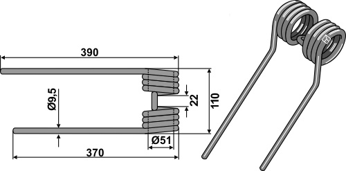 Heuwenderzinken geeignet für: Kuhn Пружинные зубья сеноворошилки