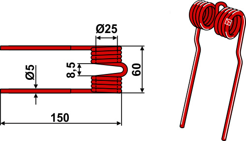Pick-Up Zinken Ø5 geeignet für: Mengele Pick-up Zinken