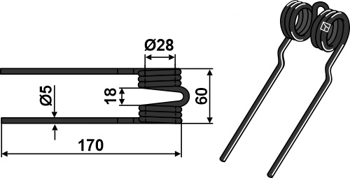 Pick-Up Zinken Ø5 geeignet für: Mengele Pick-up Zinken