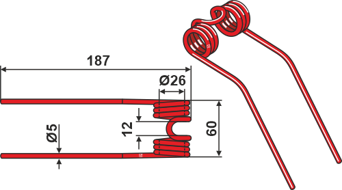 Pick-Up Zinken geeignet für: Mengele Пружинные зубья подборщика