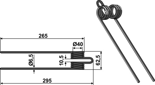 Pick-Up Zinken Ø6,5 geeignet für: PZ-Zweegers Pick-up Zinken
