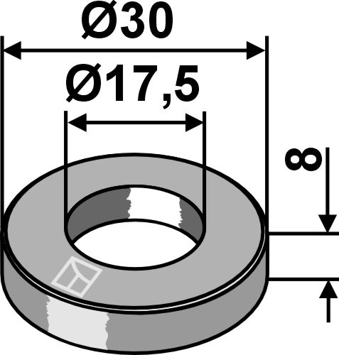 Unterlegscheibe Ø30x8xØ17,5 - DIN7989-2 geeignet für: Bergmann Accessories for hay tines