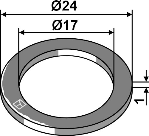 Unterlegscheibe (Paßscheibe) Ø24x1xØ17