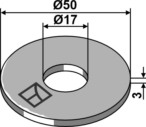 Unterlegscheibe Ø50x3xØ17