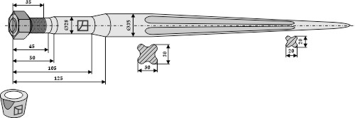 Frost (Original) Front loading tines, silage tines