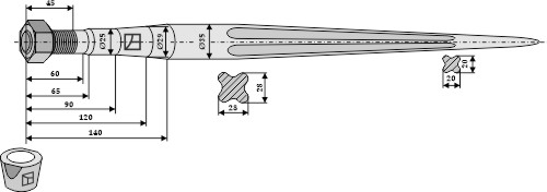 Faucheux Frontladertand, Balenklemhaak