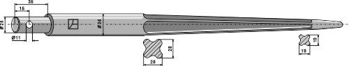 Mailleux Front loading tines, silage tines