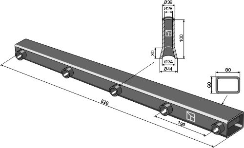 Frame tube for tine 820mm