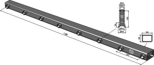 Frame tube for tine 1390mm
