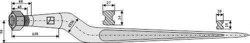 Silozinken 815mm geeignet für: Parmiter Frontladerzinken Silozinken 