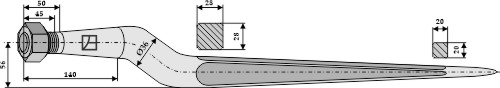 Silozinken 820mm geeignet für: Bressel & Lade Frontladerzinken Silozinken 