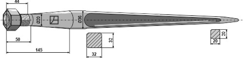 Kverneland  Frontladertand, Balenklemhaak