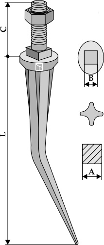 Cone shaped harrow teeth with ribs 