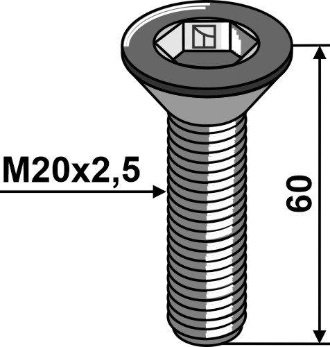 Parafusos de cabeça escareada com sextavado interno - M20x2,5