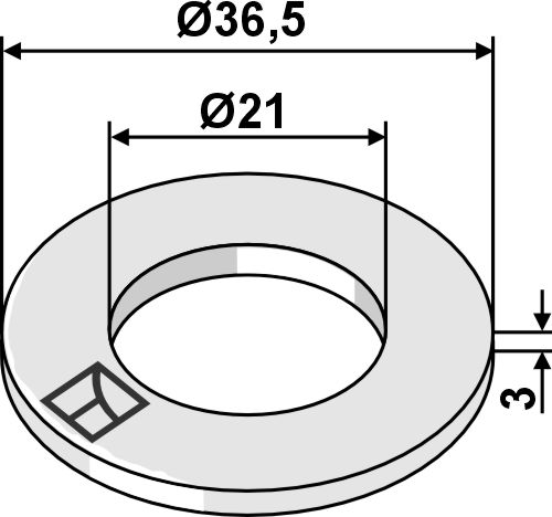 Unterlegscheibe Ø36,5x3xØ21 - DIN7090 A20 HV200