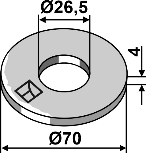 Unterlegscheibe Ø70x4xØ26,5 - DIN9021 A26