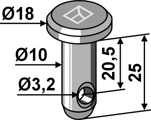 Болт под шплинт Ø10x25
