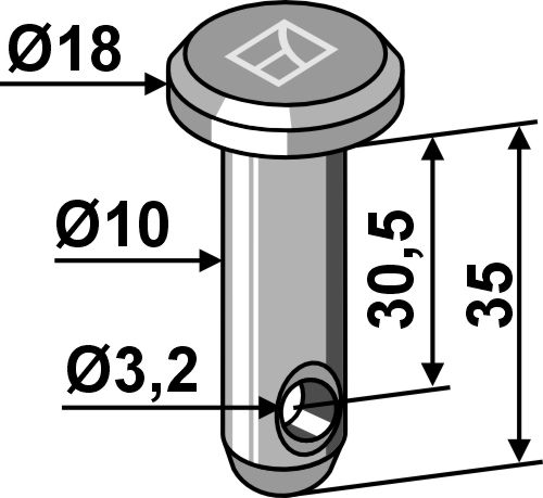 Болт под шплинт Ø10x35