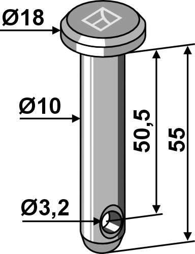 Болт под шплинт Ø10x55