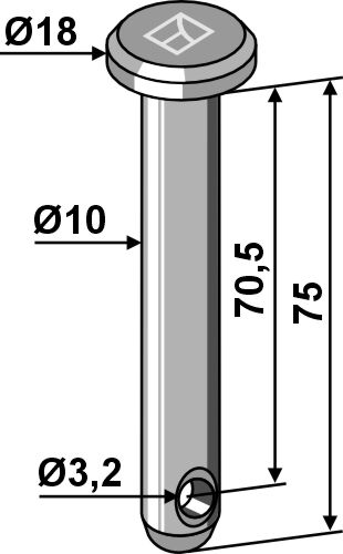 Болт под шплинт Ø10x75