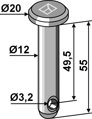 Splintbolzen Ø12x55