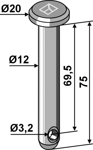 Splintbolzen Ø12x75