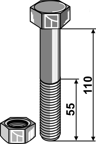 Schraube M20x2,5 - 8.8