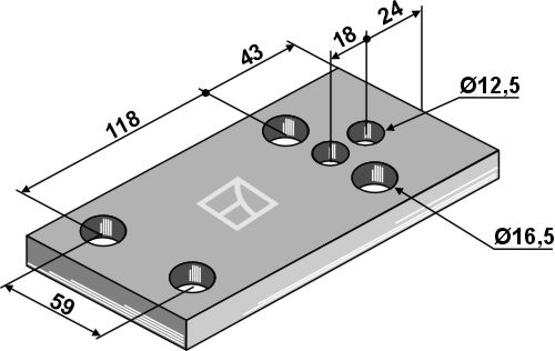 Halteplatte 185x12x100