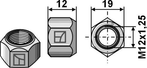 Tuerca M12x1,25 -DIN980 galv. 10.9