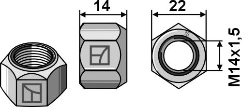 Piuliță autoblocantă M14x1,5 - DIN980 galv. 10.9 geeignet für: Del Morino Bolțuri și elemente de siguranță