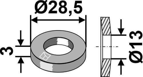 Scheibe Ø28,5x3xØ13 - DIN 6796