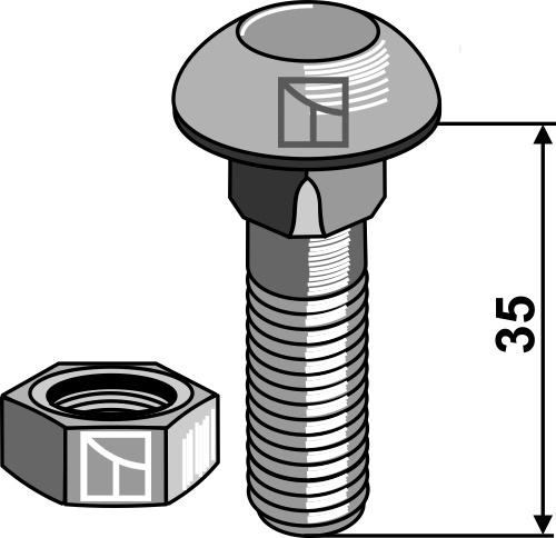 Schraube - M12x1,75x35 - 10.9 geeignet für: Kongskilde