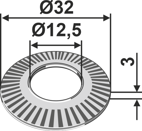 Sperrkantscheibe Ø32x3xØ12,5 geeignet für: Claas Accessoires pour dents de fenaison