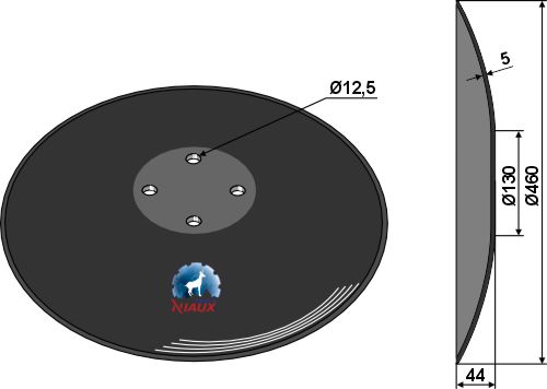 Glatte Scheibe - Ø460x5 geeignet für: Scheiben für Kurzscheibeneggen - NIAUX - Ø460