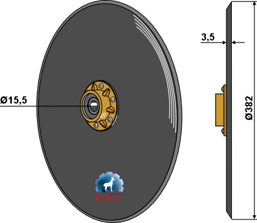 Säscheibe Ø382x3,5 - Kompl. geeignet für: John Deere Redlice talerzowe