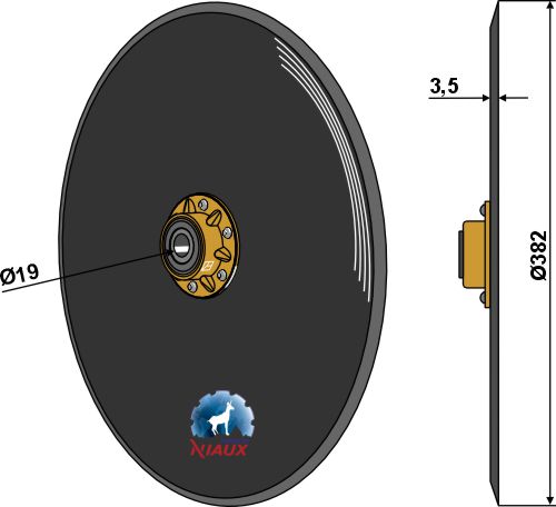 Kouterschijf Ø382x3,5 geeignet für: AGCO Kouterschijven