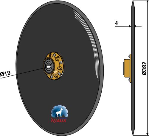 Disco de sembradora  Ø382x4 - completo geeignet für: Salford Discos de siembra